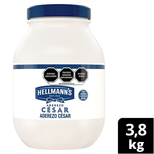 Hellmann's®  Aderezo Cesar Economy 3,8 Kg - Hellmann's® Aderezo César es ideal para ensaladas sándwiches y dips. Con hierbas y especias. PARA PROFESIONALES